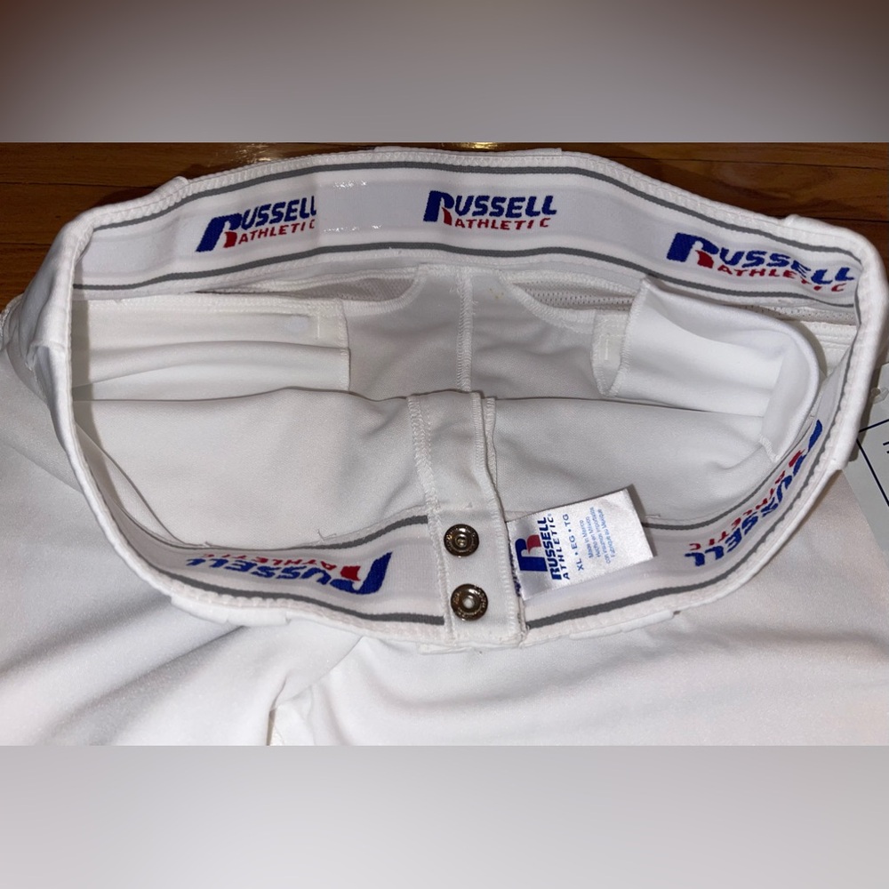 NWT Russell Athletic White Pro Diamond Fit Double Knit Softball Knicker Pants XL - Picture 2 of 8